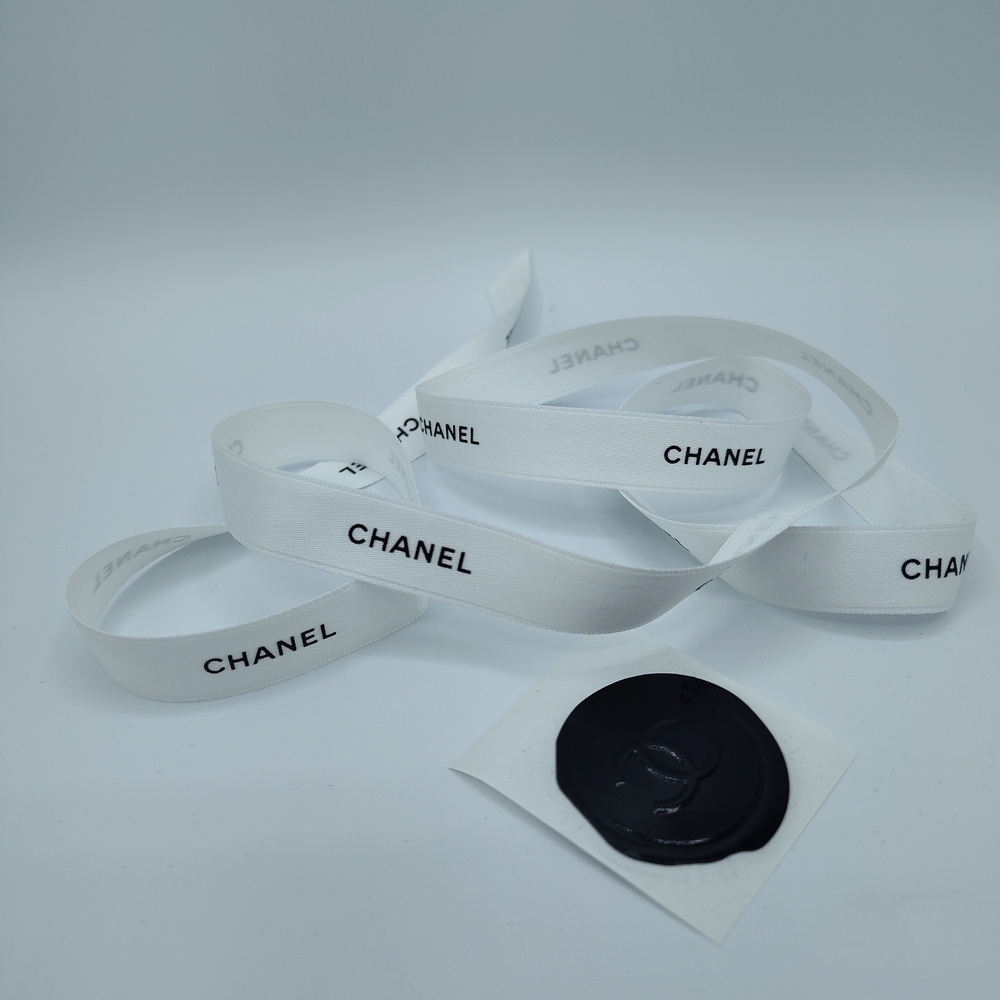 CHANEL Ribbon & Black Wax Seal Authentic Boutique Packaging 1 Yard Set
